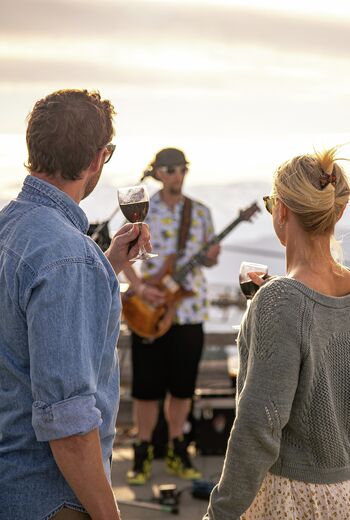 Listening to live music at the Mountain Top Festival