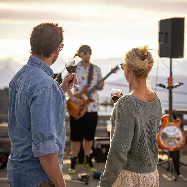 Listening to live music at the Mountain Top Festival