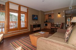 Superior 1 Bdrm w/ Balcony & Mtn View - Living Area