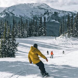 Skiing down Whistler