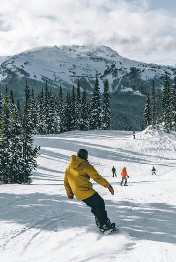 Skiing down Whistler