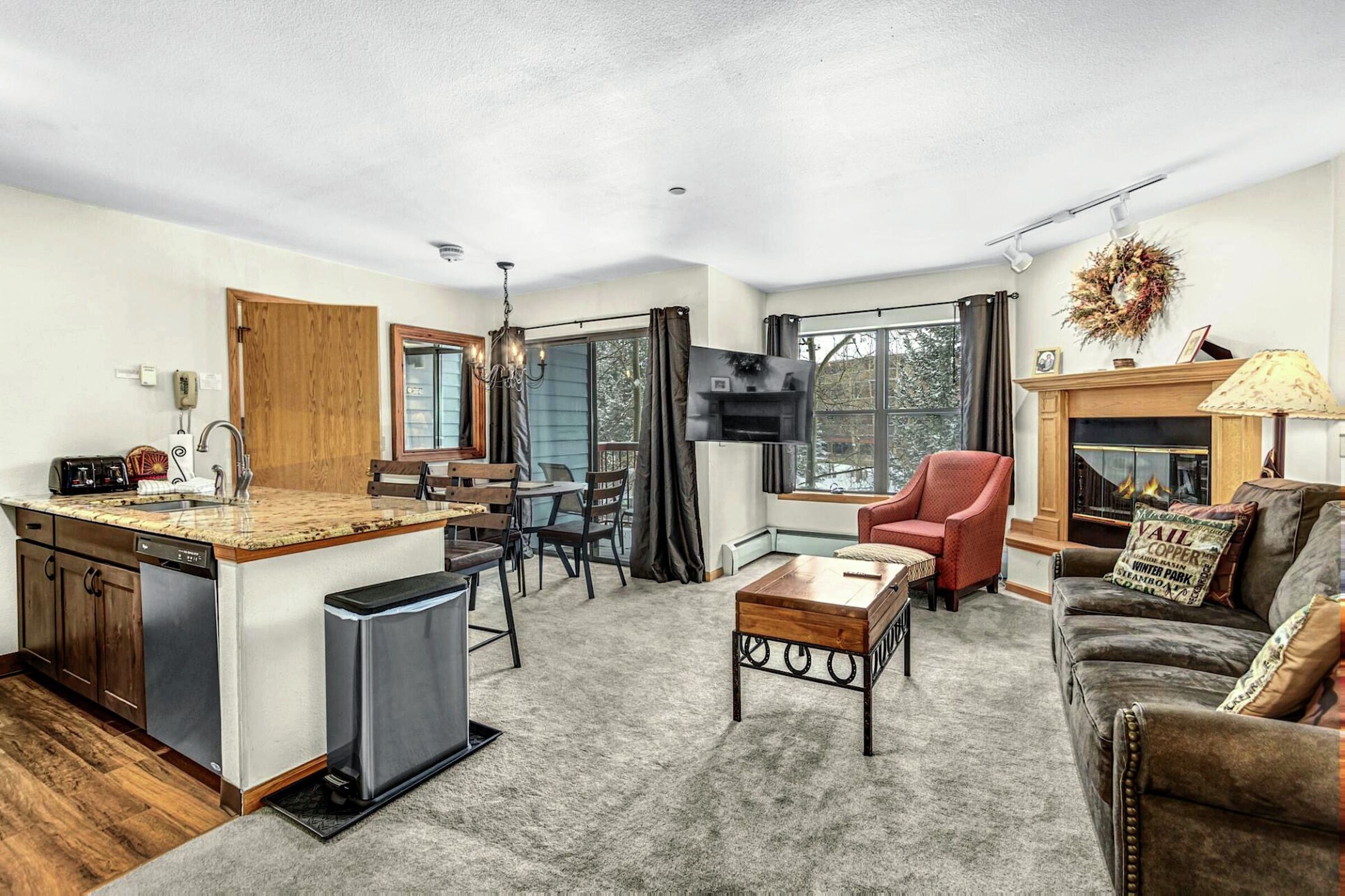 Kitchen, Living Area & Dining Area