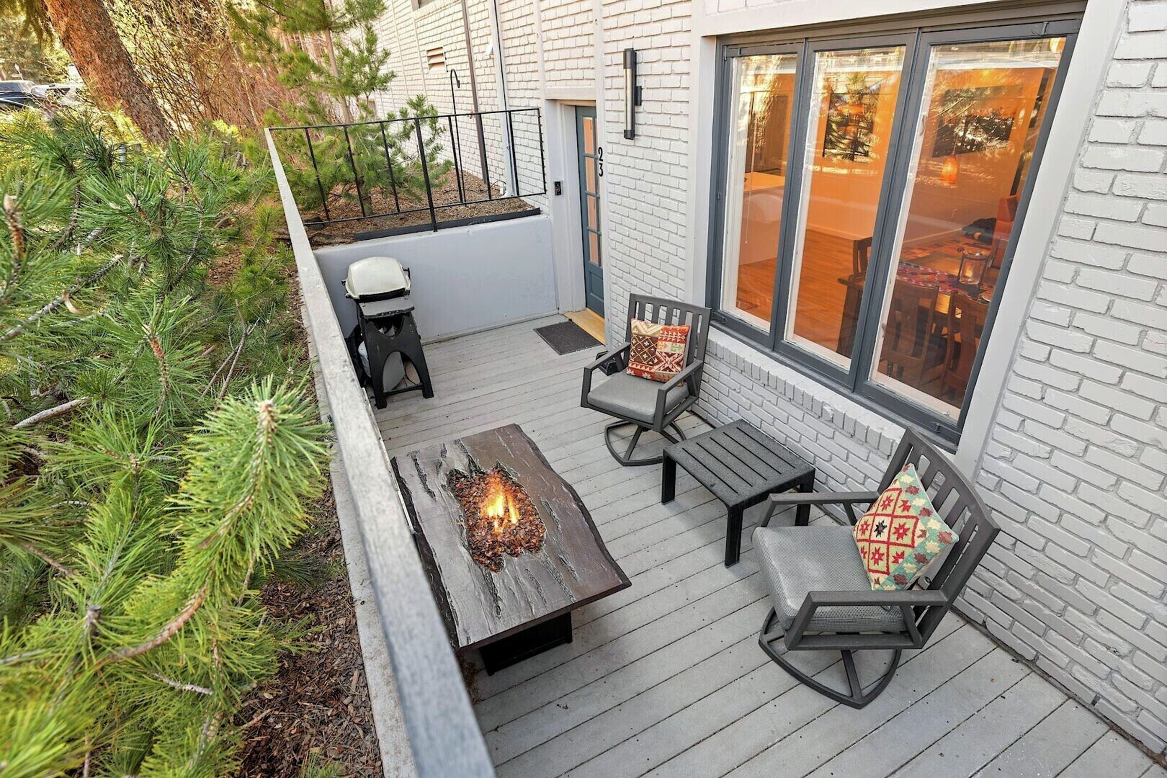 Patio with BBQ and Fire Table
