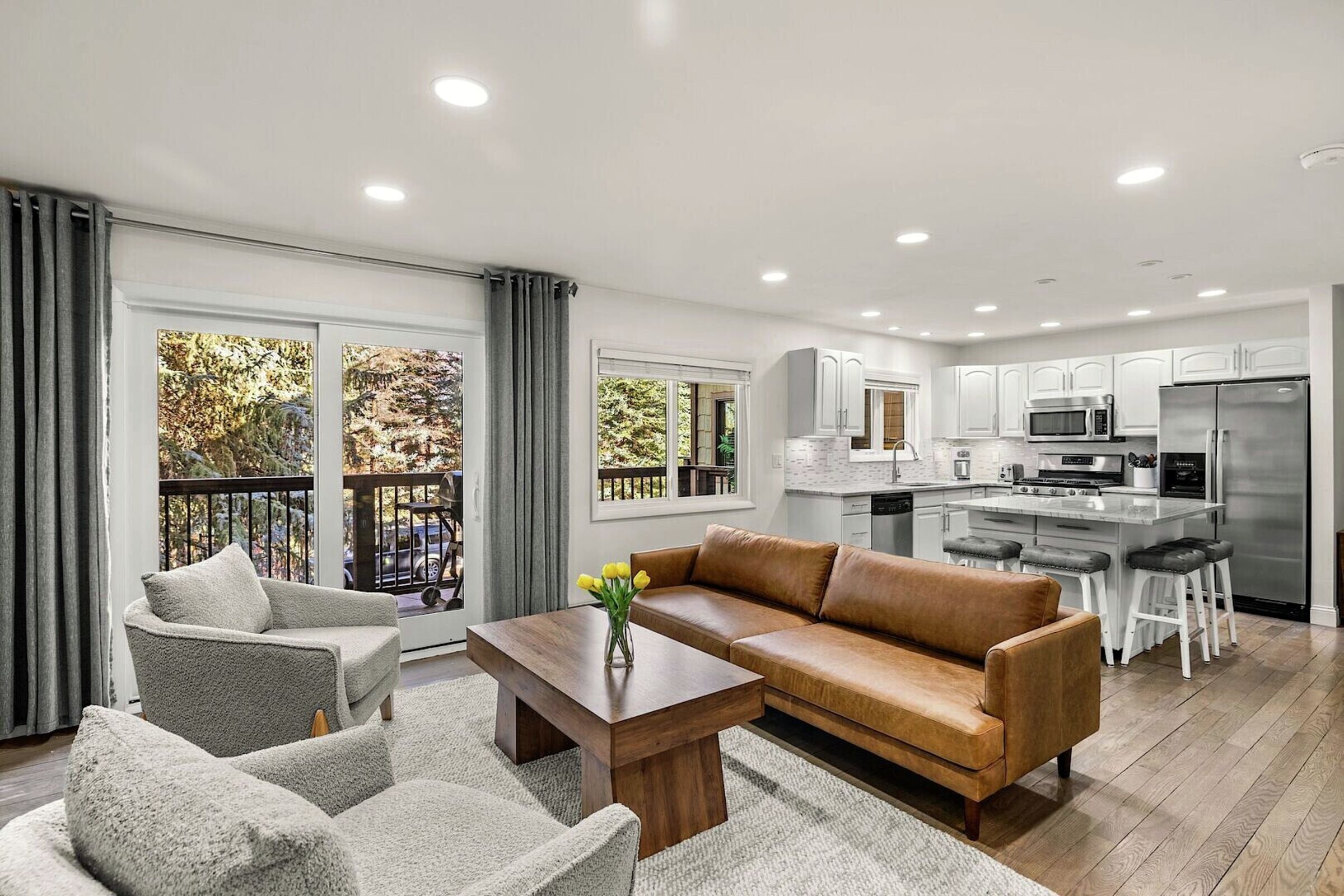 Living Area & Kitchen