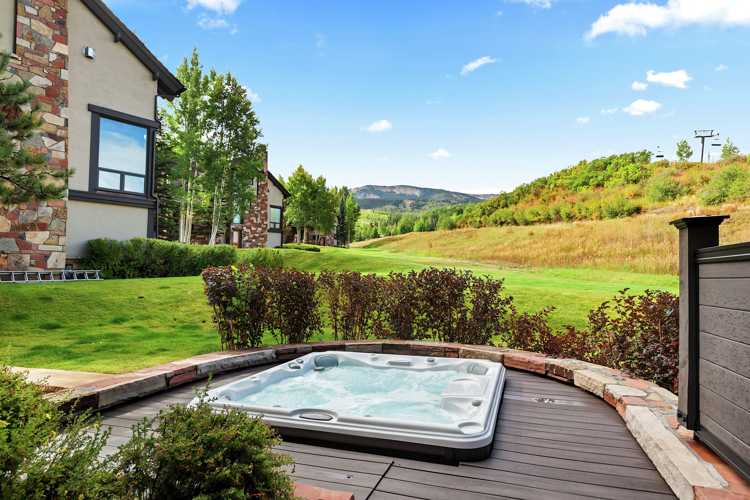 Patio with Hot Tub and View