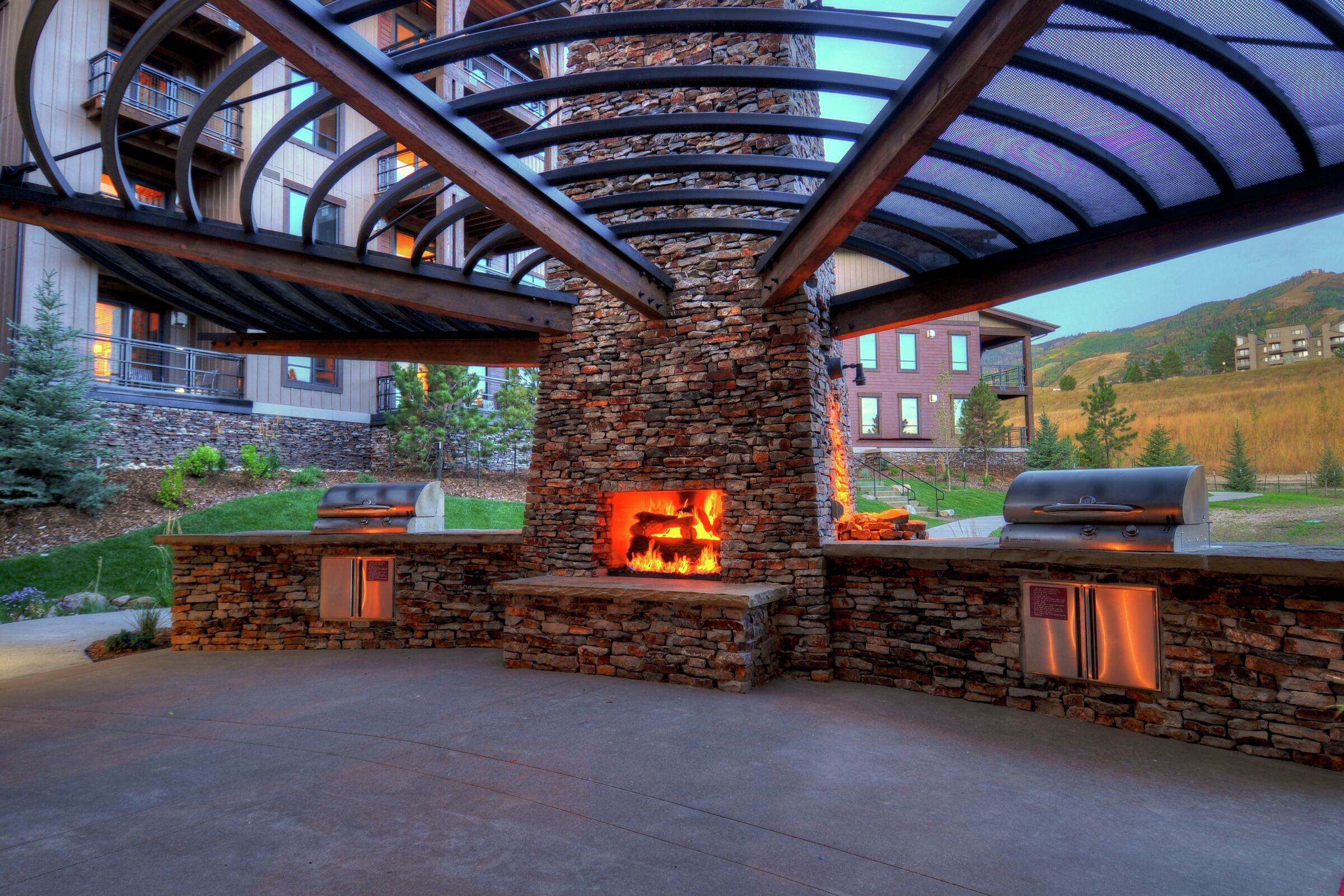 BBQ Area with Fireplace