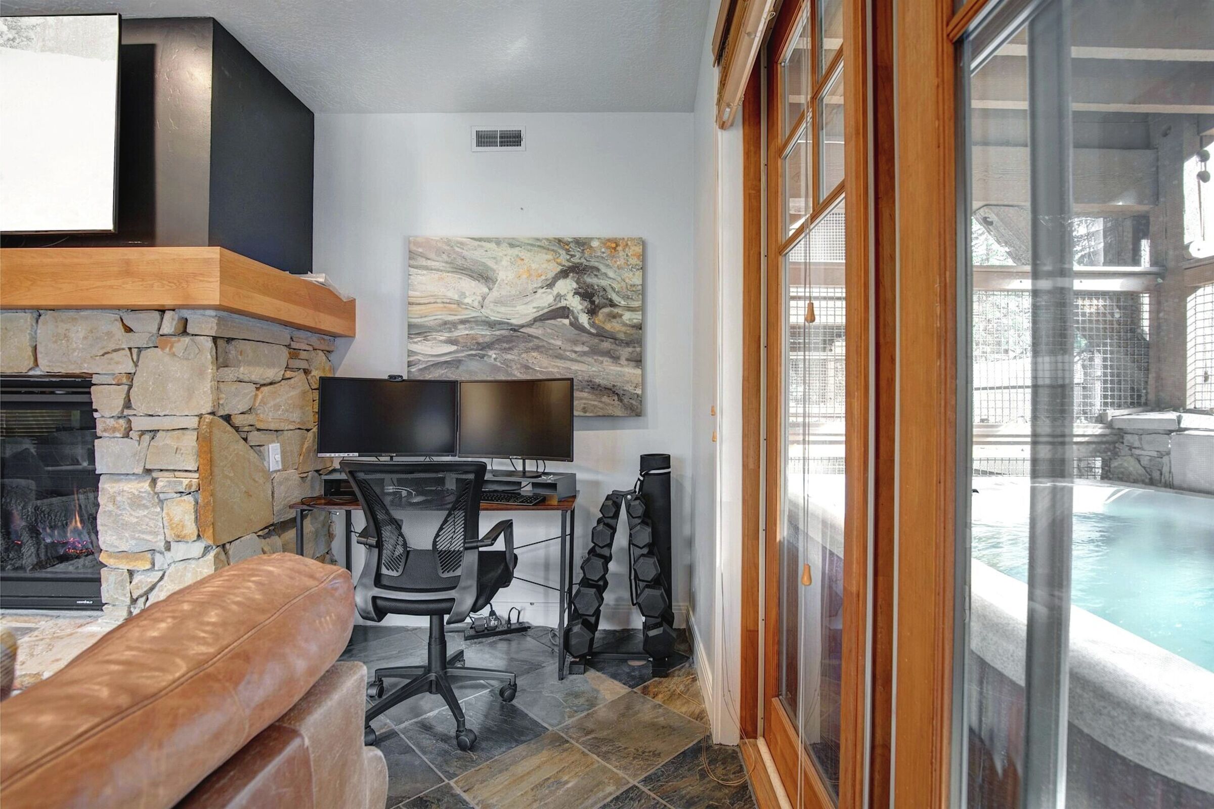 Living Area with Desk