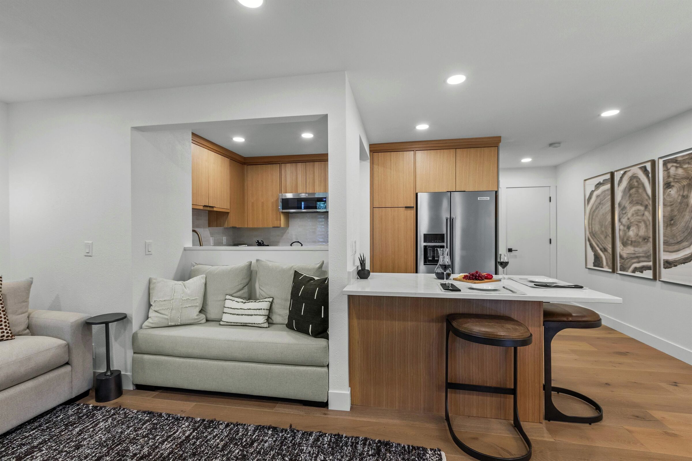 Living Area & Kitchen