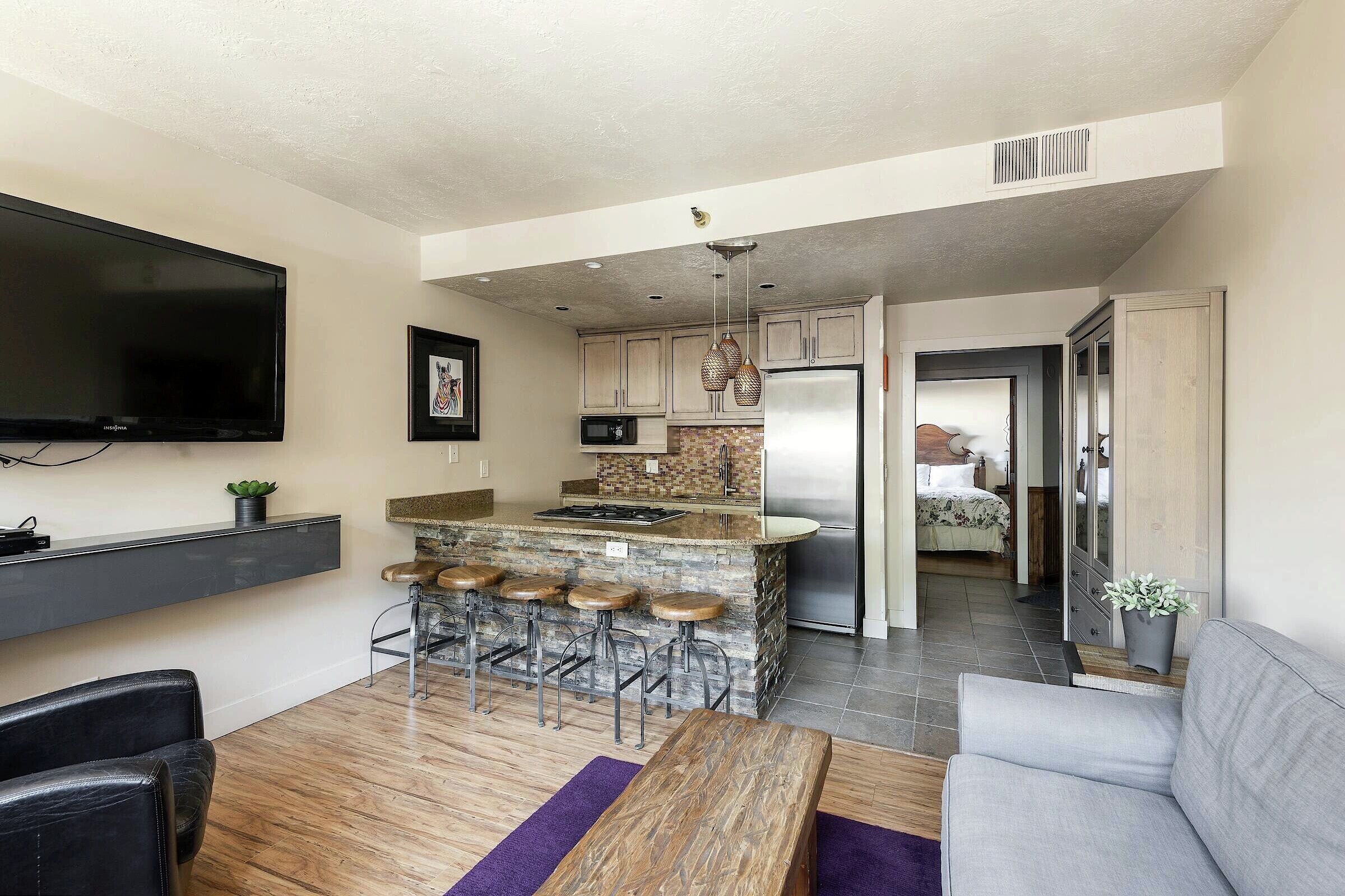 Living Area & Kitchen