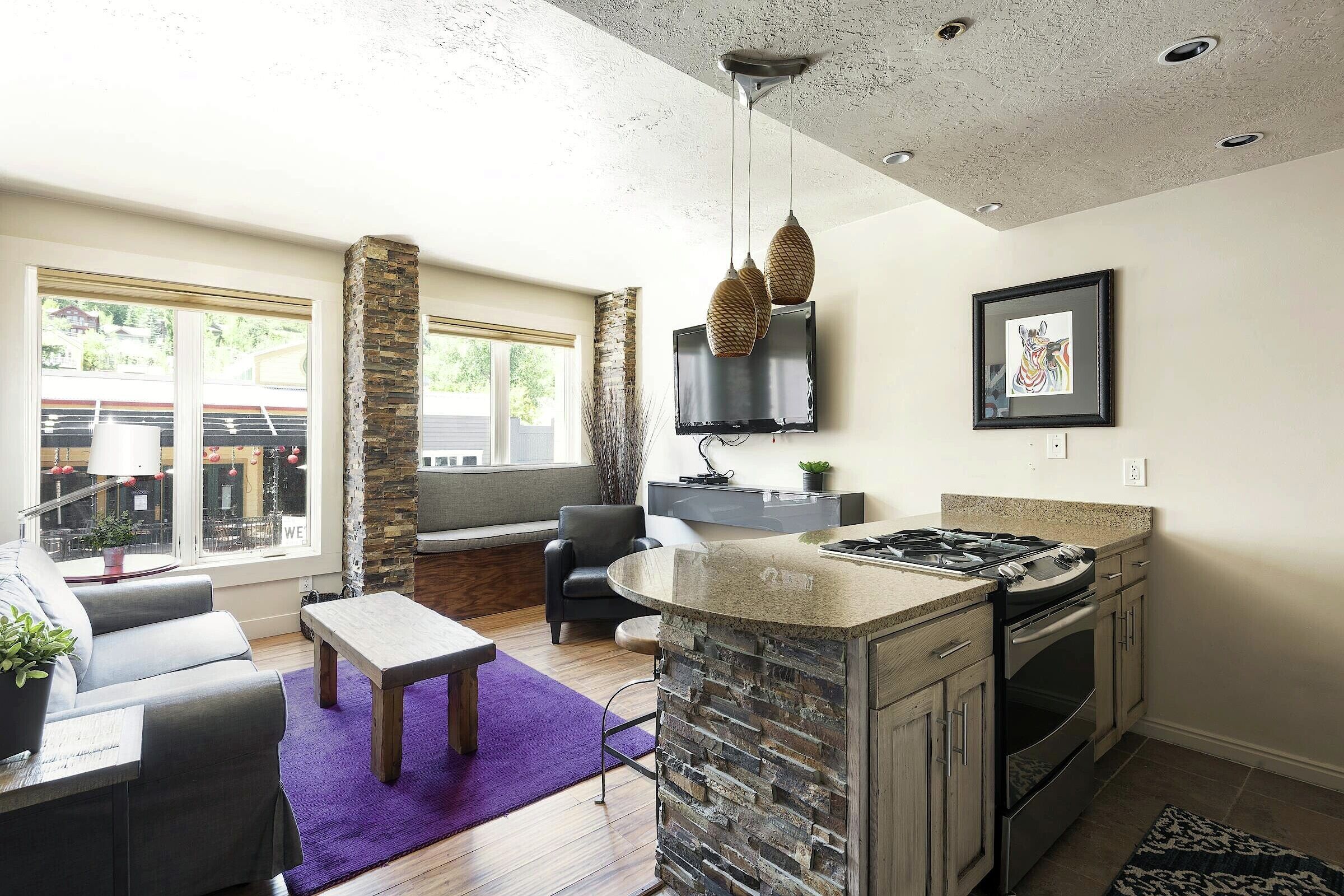 Living Area & Kitchen