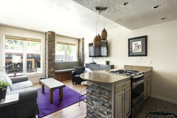 Living Area & Kitchen