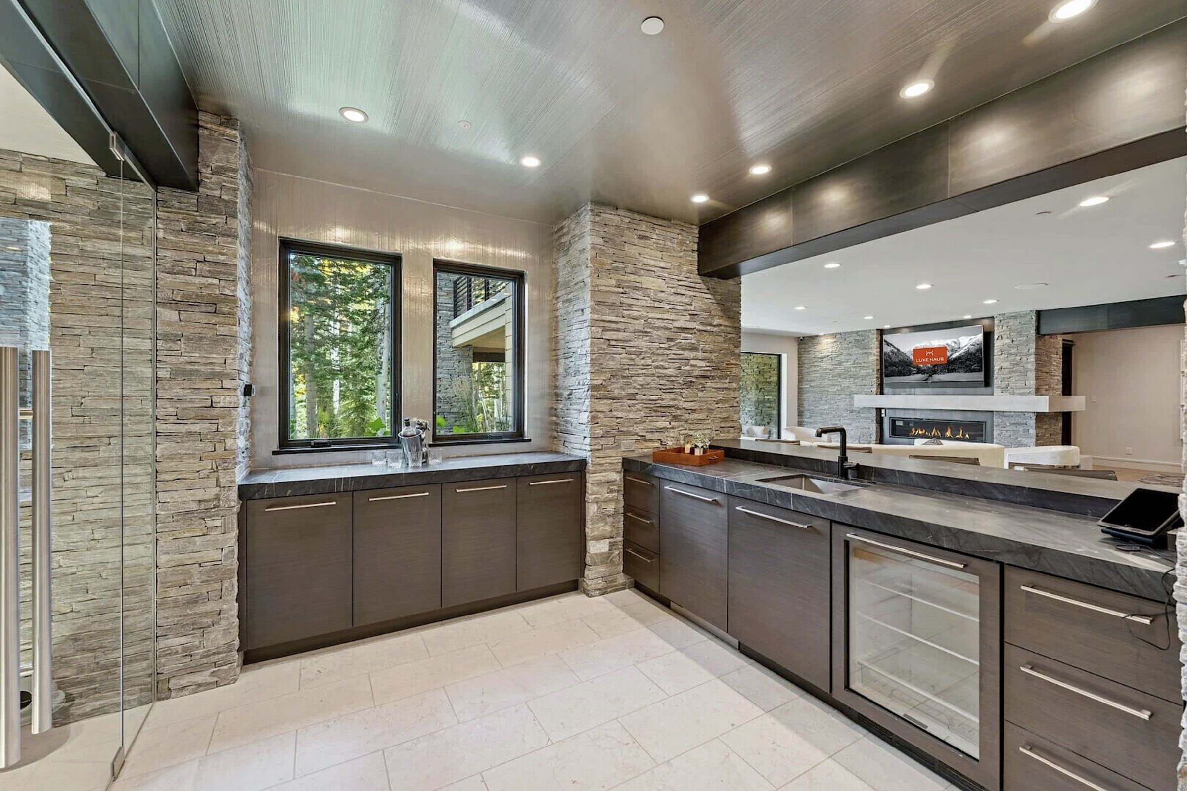 Family Room with Wet Bar