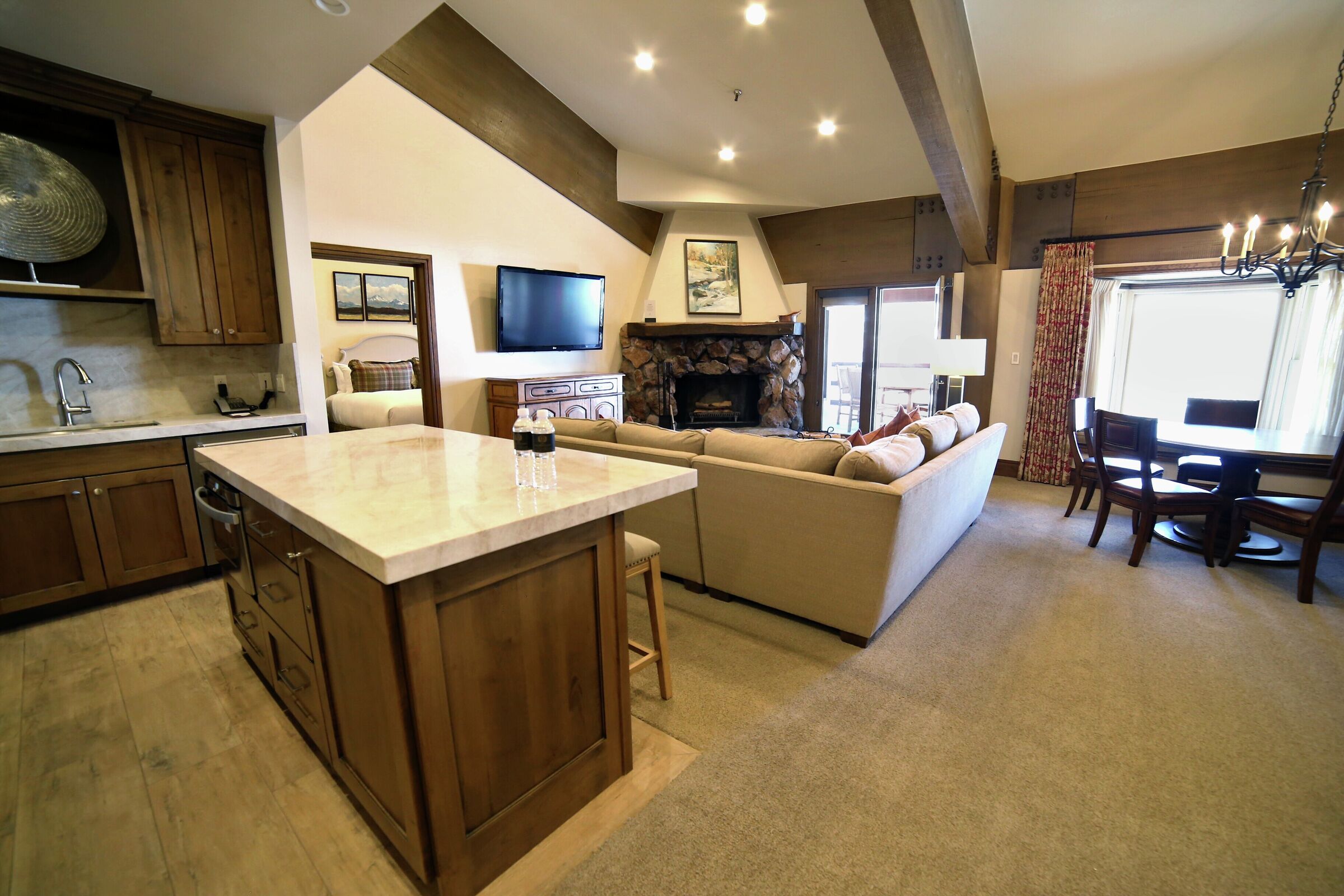 Kitchen, Living Area & Dining Area