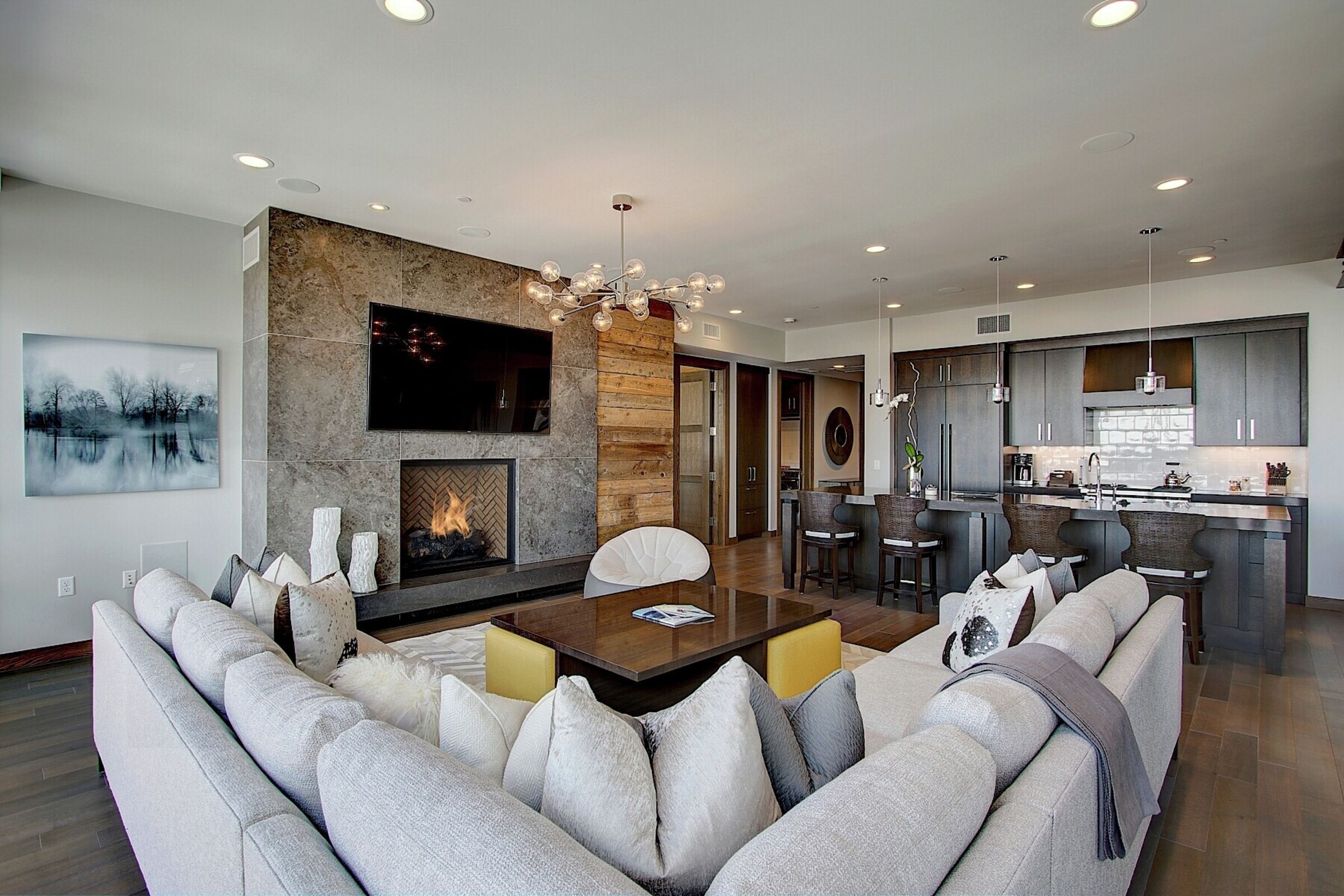 Living Area & Kitchen