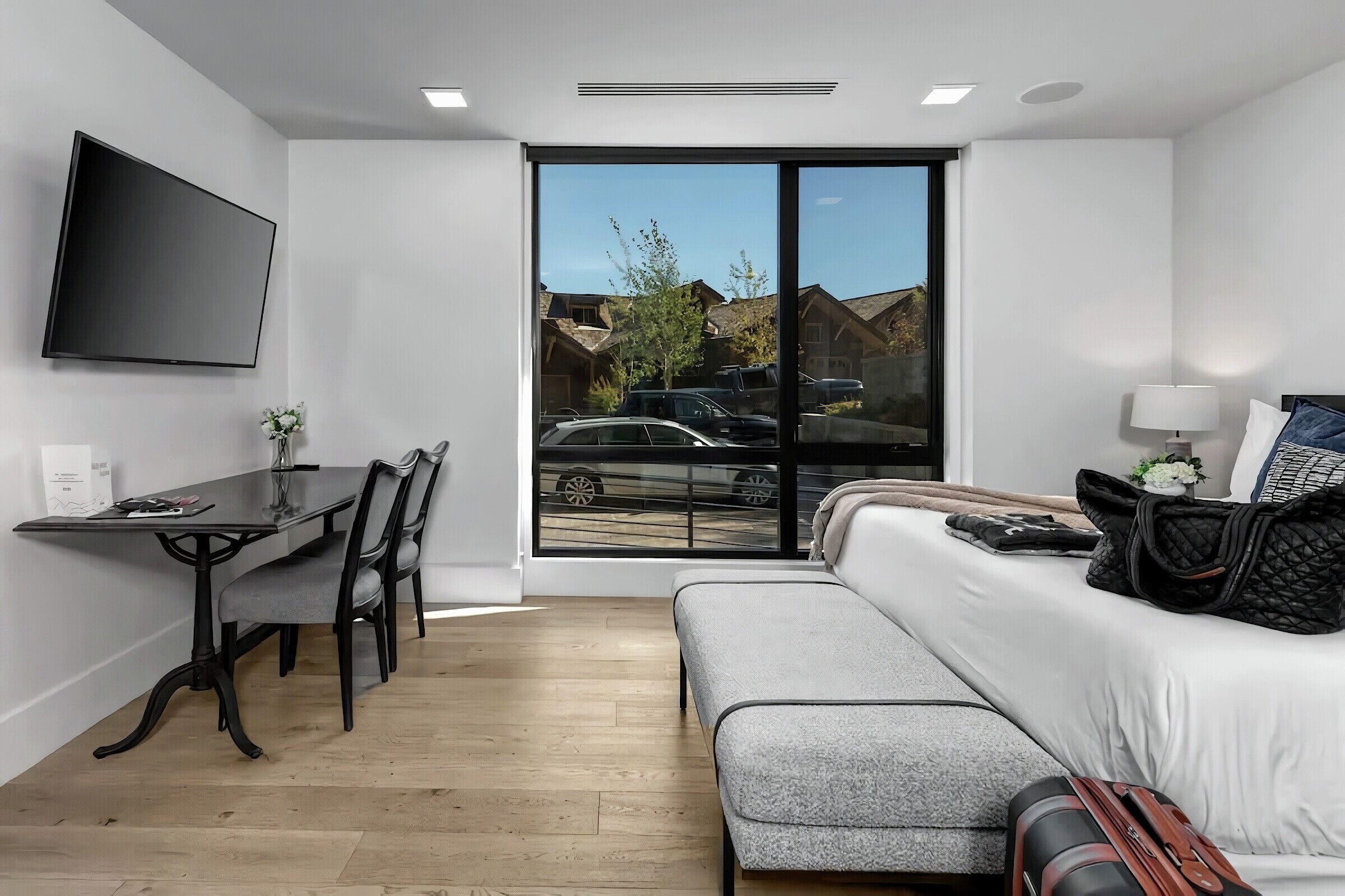 Studio Sleeping Area & Living Area