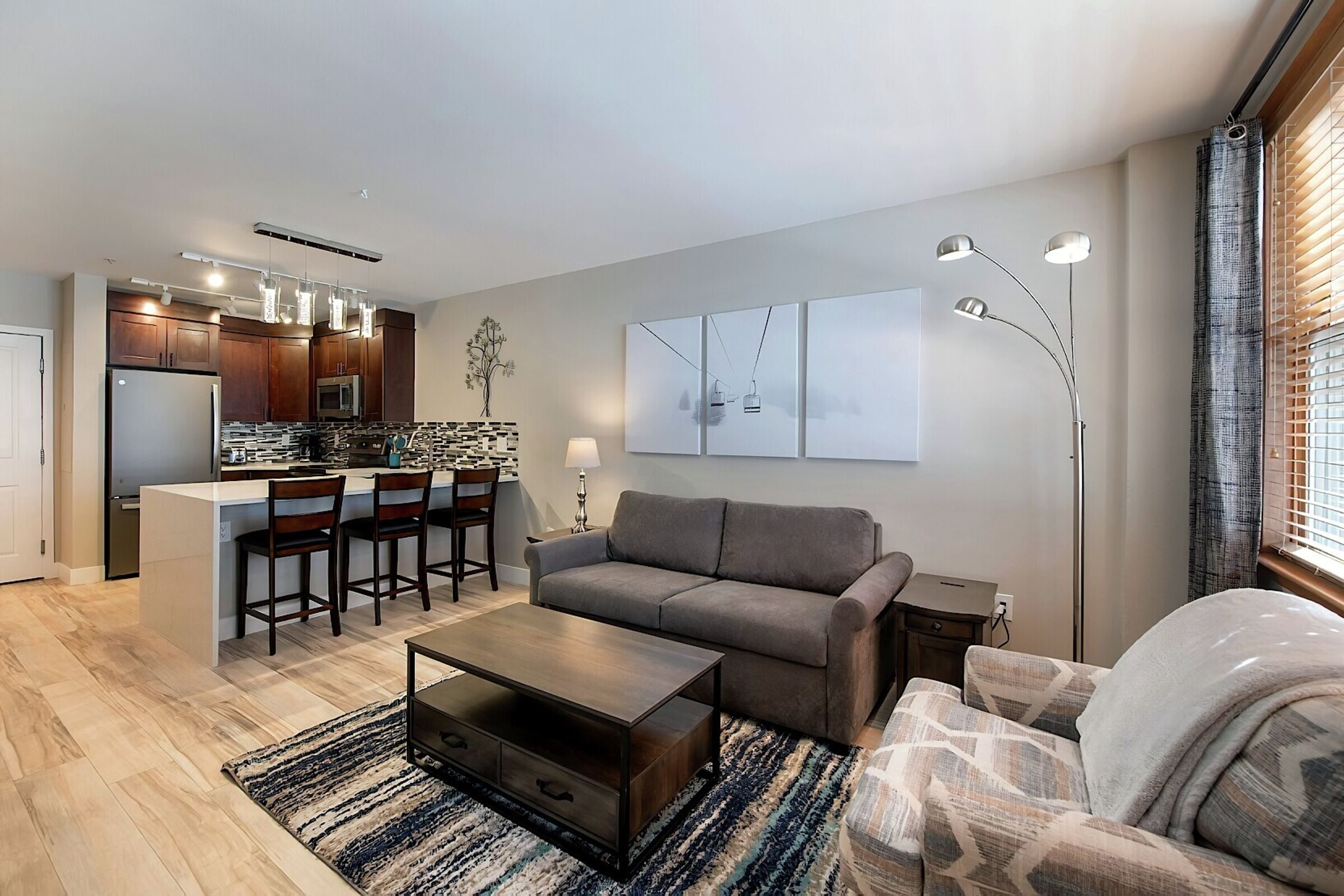 Living Area & Kitchen
