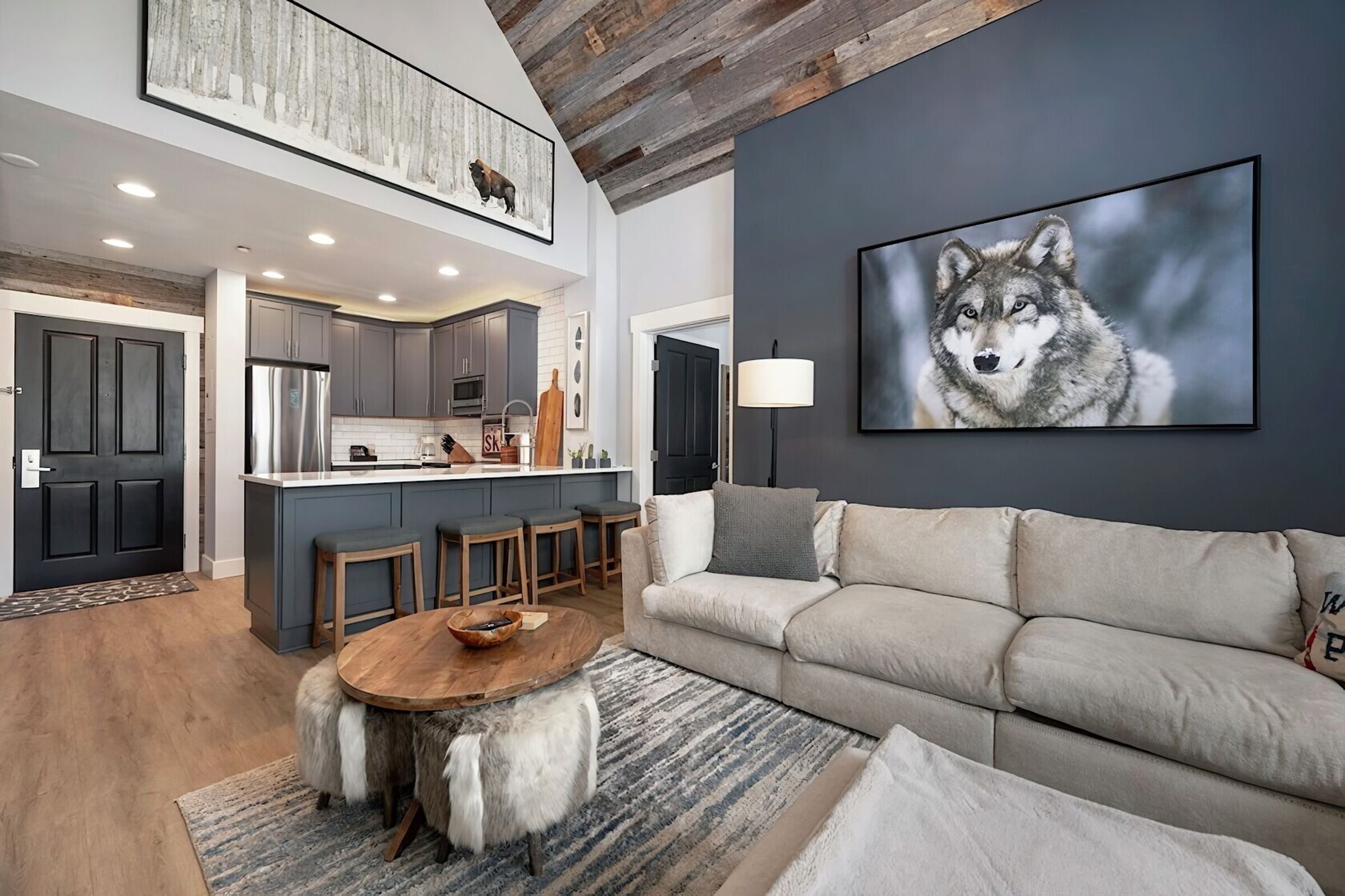 Living Area & Kitchen