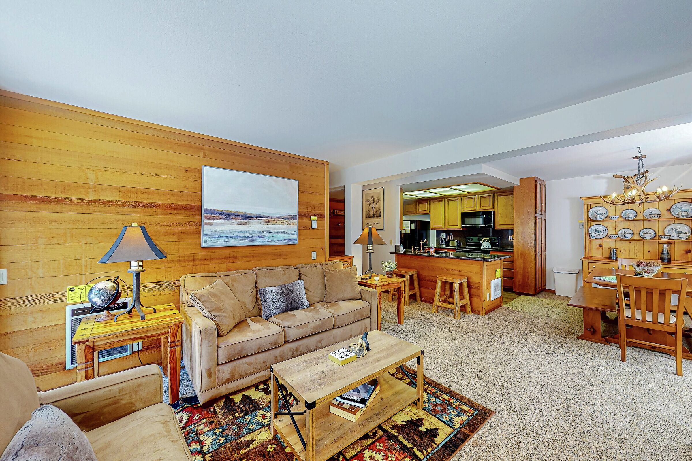 Living Area, Dining Area & Kitchen
