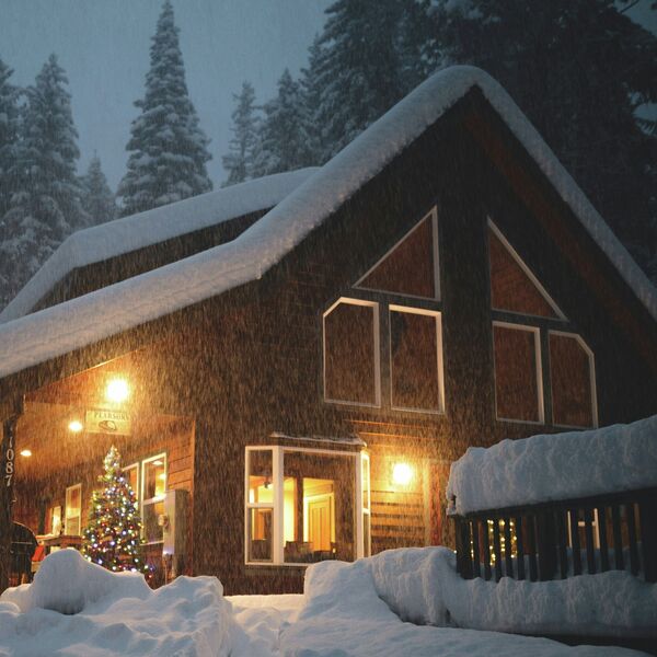 Cabin in Winter at Christmas