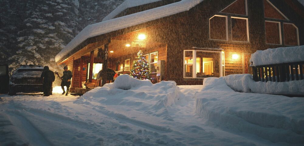 Cabin in Winter at Christmas